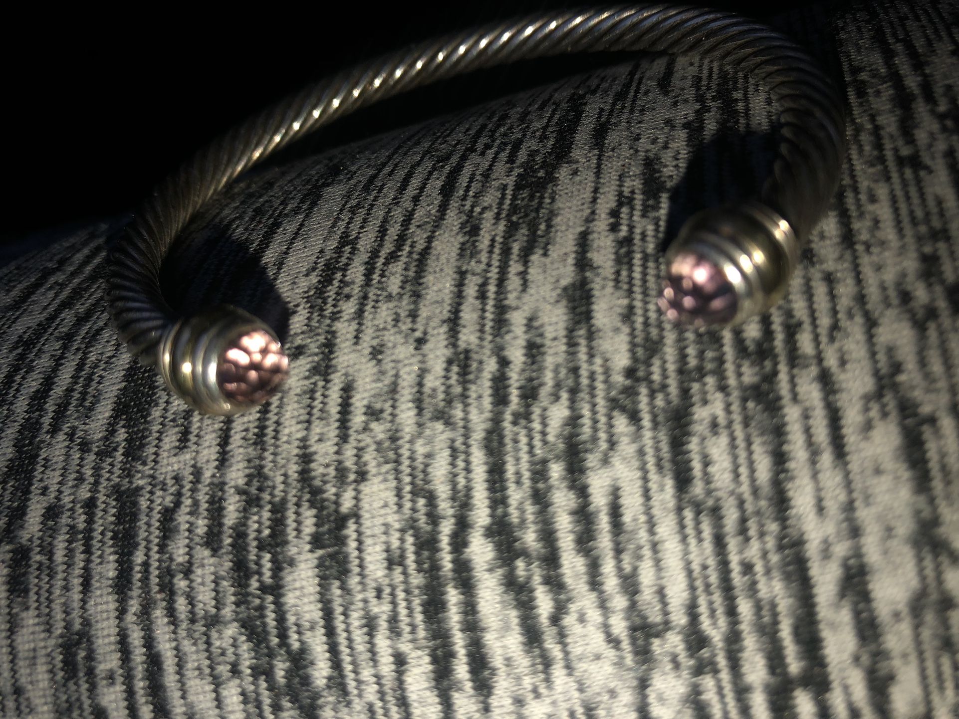 David Yurman Cable Cuff Bracelet Amethyst Sterling Silver And