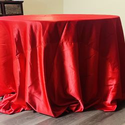 Satin Red Table Cloth 