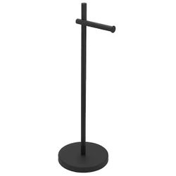 Freestanding Stainless Steel Toilet Paper Holder in Matte Black