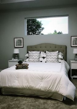 Tan Beige Fabric Headboard Only 