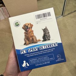 Motion-activated pet deterrent spray – Brand new, $40 cash
