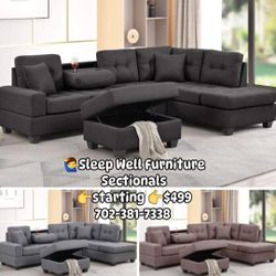 ✨️ Sectional Sofa 🌟  Furniture Queen Bedrooms Avail 