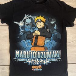 2002 NARUTO Sasuke Black Size S T-Shirt Anime Shonen Jump Big Print