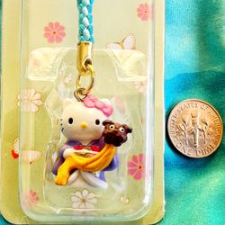 Rare New Hello Kitty Sanrio Netsuke Charm Strap Kabuki Kimono Lion NIP