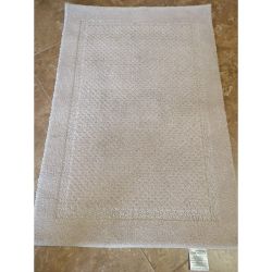 Plush Bath Mat Rug Beige 100 Polyester Non-Slip