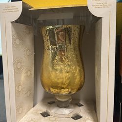 Golden Finish Holiday Artisan Candle Bougie Artisanale Vela Artesanal 