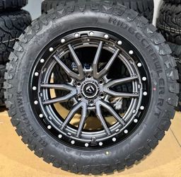 20x9 Fuel D680 Rebel Gray Wheels 33" AT RT Tires 5x5.5 Dodge Ram 1500 (4)-We Finance