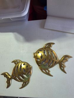 Solid Brass fish wall sculptures