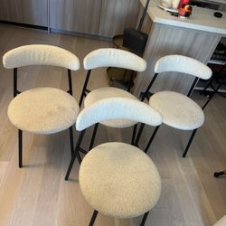 4 White Sherpa Dining Chairs From daals