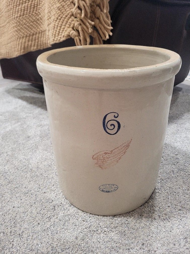 6 Gallon Redwing Crock