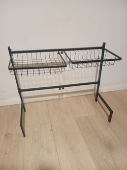 Black Metal Over-the-Sink Dish Drying Rack