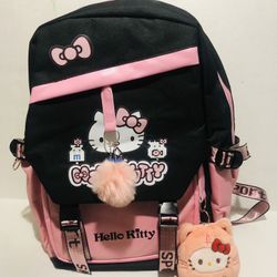 Pick UP $25 New Pink Hello Kitty BackPack with Port Chargers on Side 