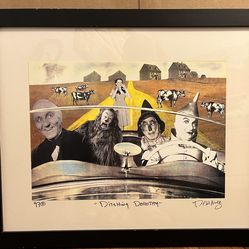 Nelson De La Nuez 1997 Signed "Ditching Dorothy" Wizard of Oz Art Print Framed