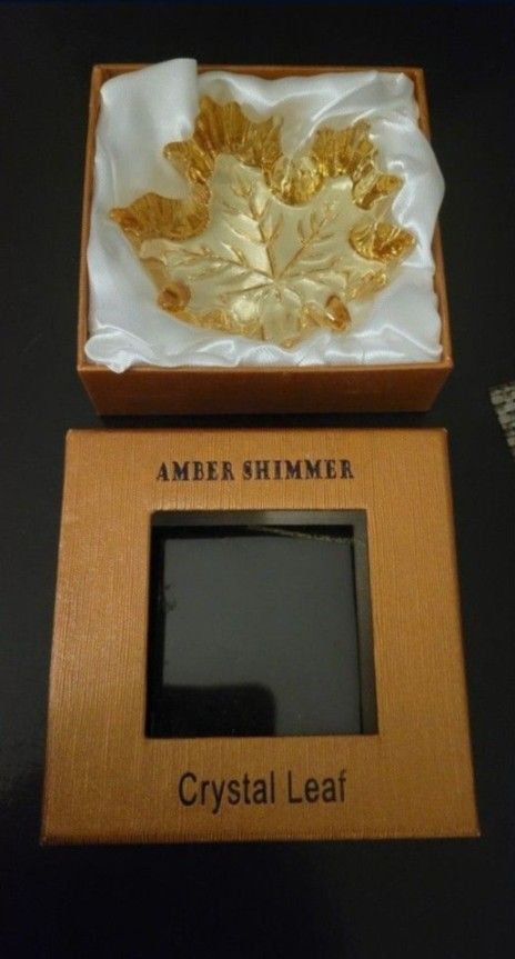 Crystal Leaf - Amber Shimmer - Vintage & collectibles