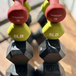 Dumbbells Pair Set.  3Lb,5Lb, 10Lb, 20Lb.