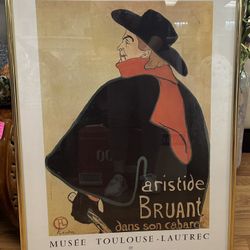 Henri de Toulouse-Lautrec's famous 1893 ALBI poster Aristide Bruant dans son cabaret