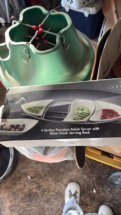 Silver serving rack