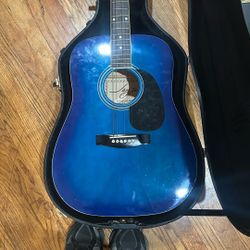 Jay Turser Jay Jr. Acoustic Guitar – Blue (With Case)