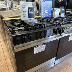 Samsung Bespoke 5 Burner Gas Slide In Stainless Steel