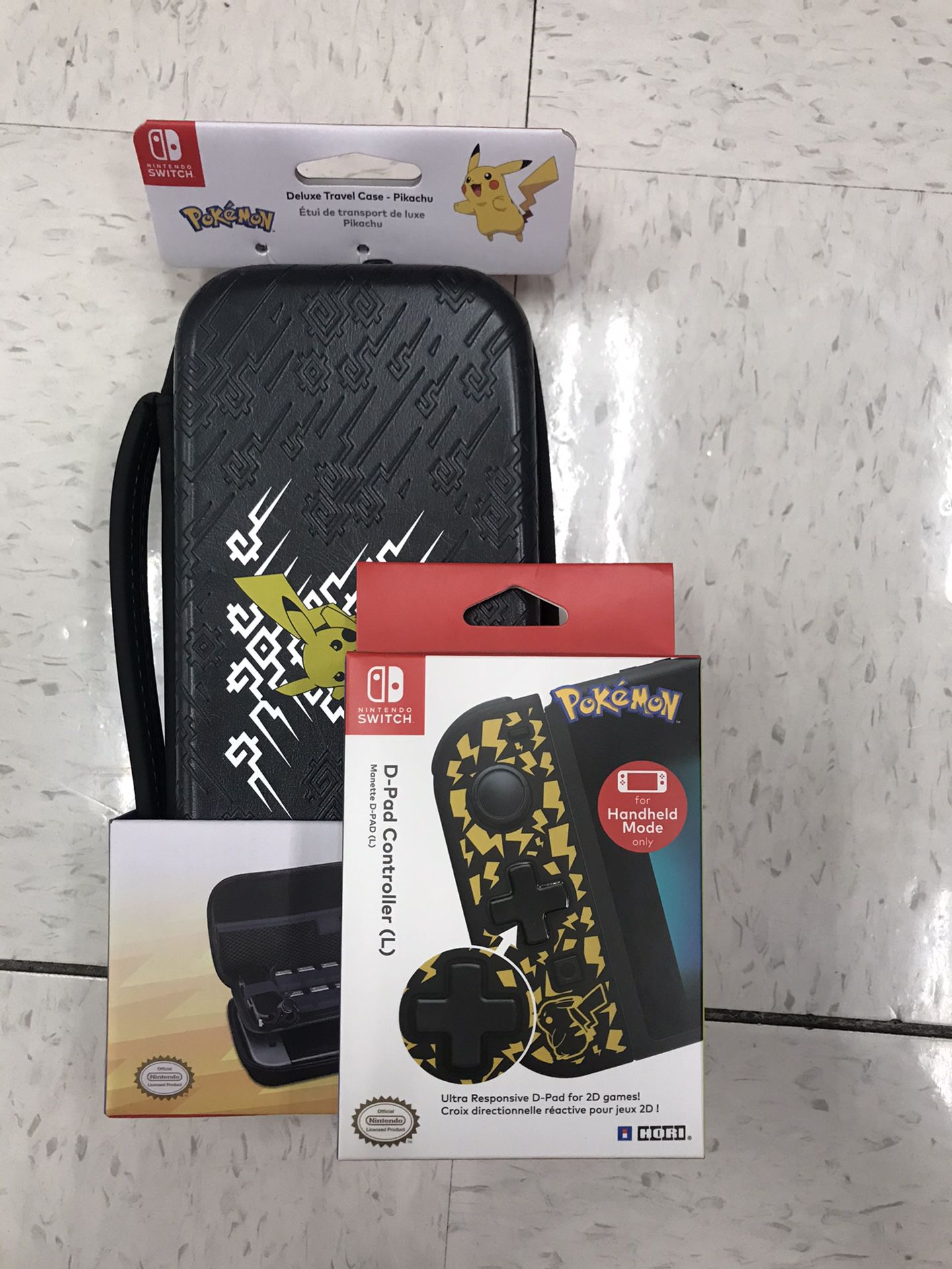 Pikachu Deluxe Travel Nintendo Switch Case & Pokémon D-Pad Controller (L) Nintendo Switch