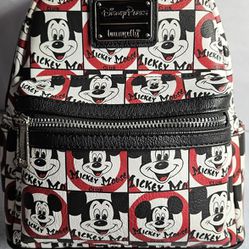 Disney Parks x Loungefly Mickey Mouse Club black white red mini backpack