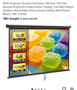 100 inch pull down projector screen