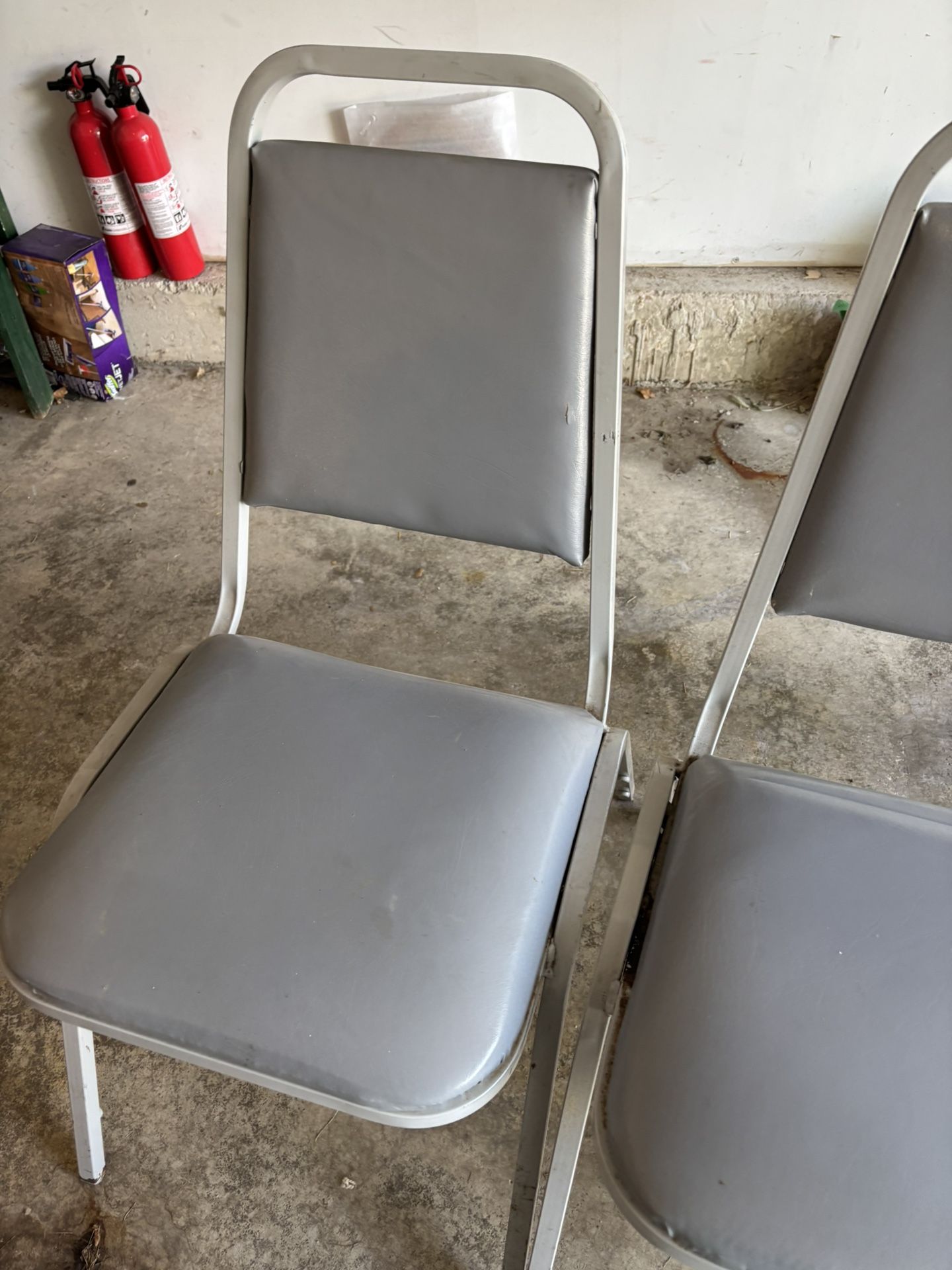4 Metal Stackable Chairs