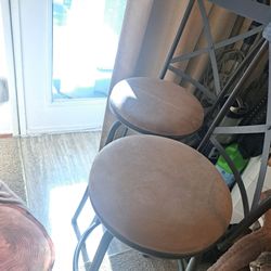 Pair of Tall Adult Bar Stools, Heavy Duty, Tall Back, swivel
