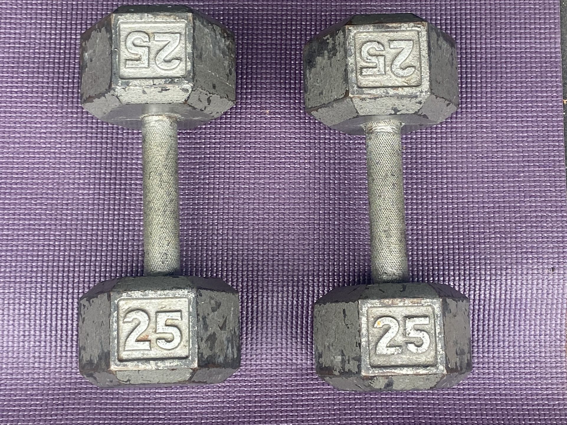 25 Lb Hex Dumbells Total 50 Lbs