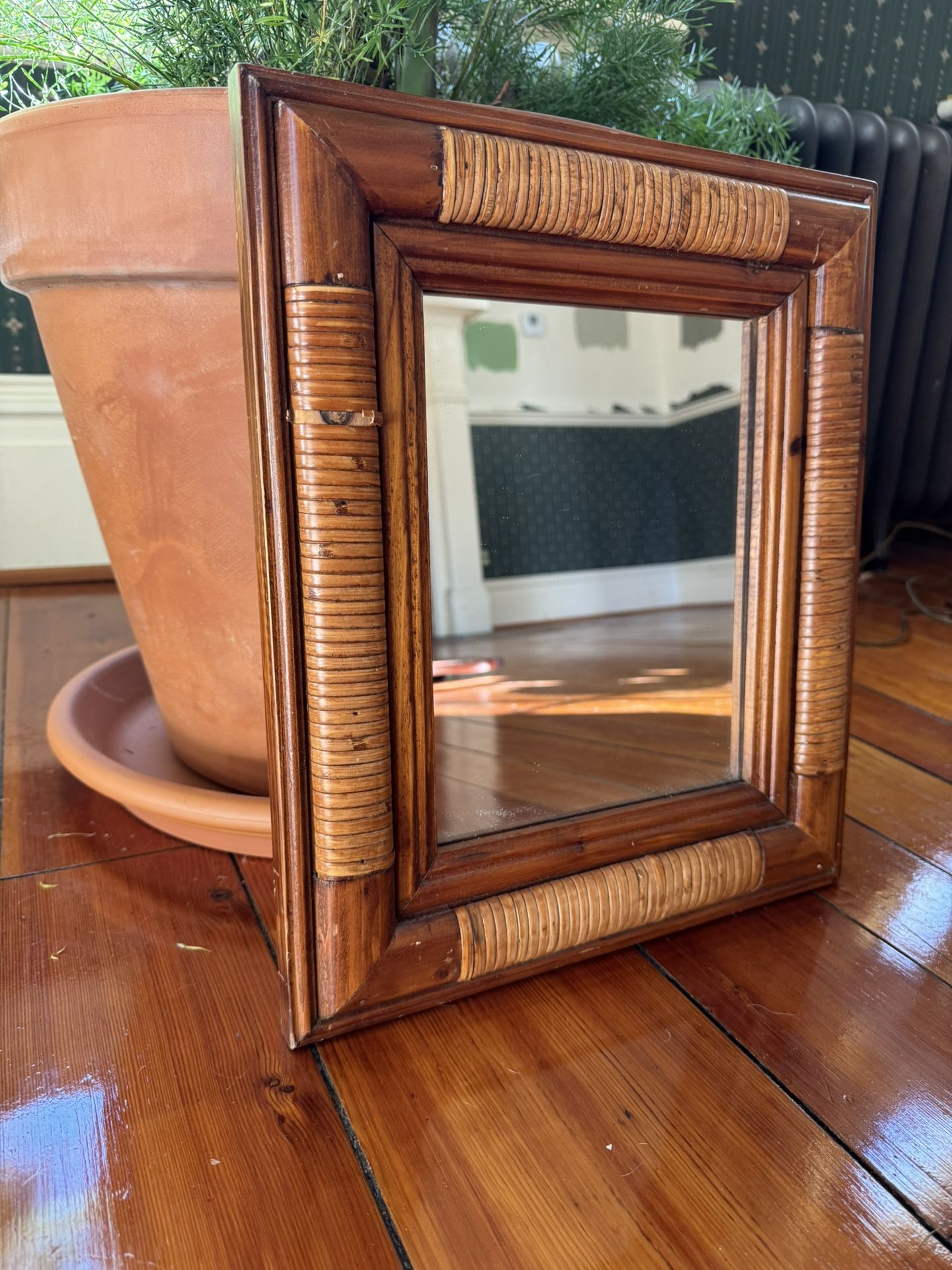 Vintage Rattan Mirror