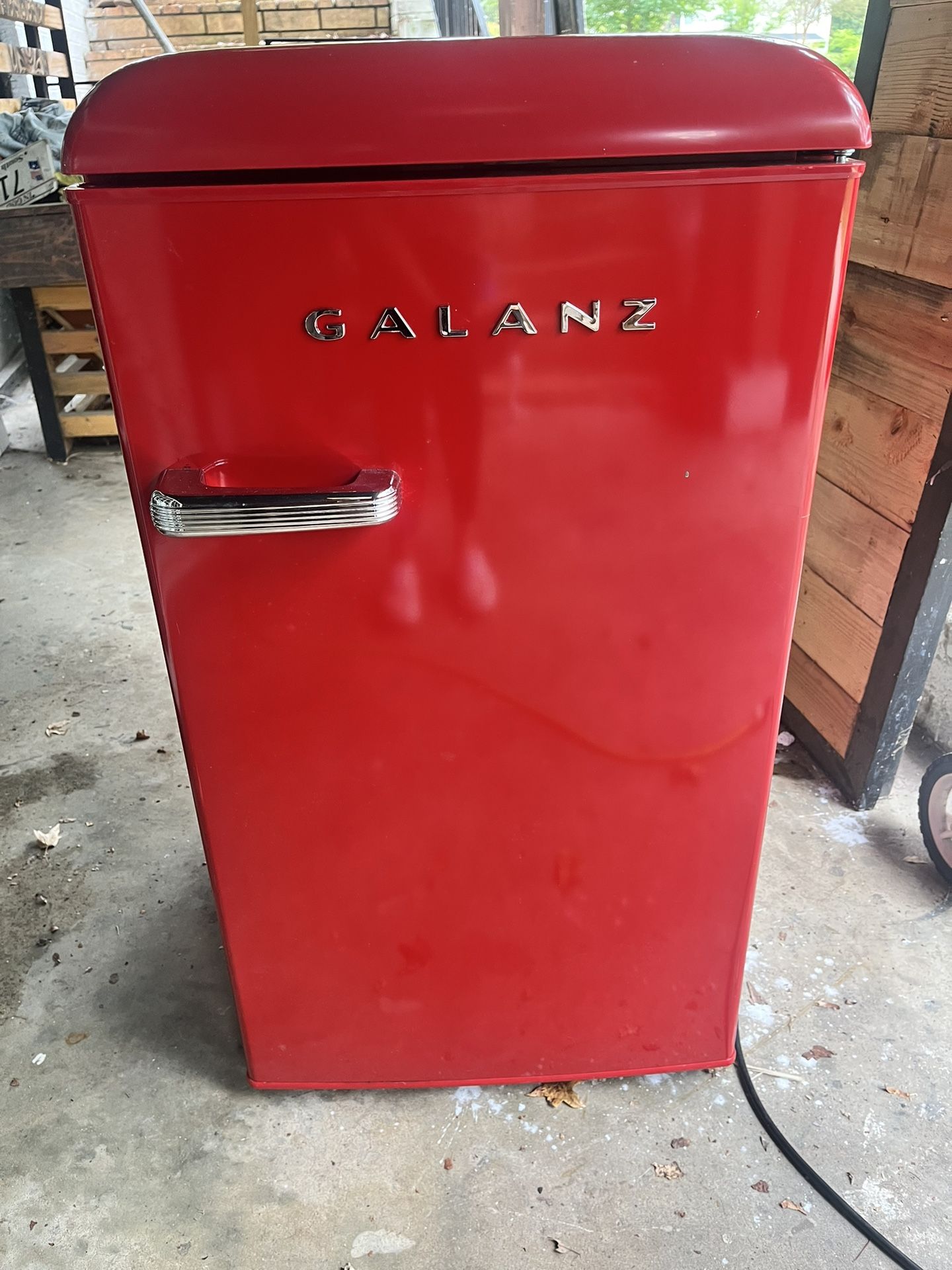 Red Galanz Mini Fridge