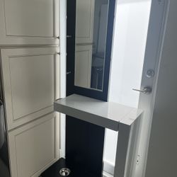 Console With Mirror & Storage Drawer