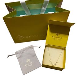 Kendra Scott Jae Star Gold Choker Necklace Box, Dust Bag, and Gift Bag Included
