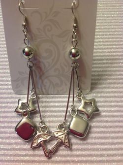 Umbrella charm earrings
