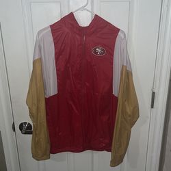 Youth San Francisco 49ers Scarlet Two Man Rush Full-Zip Windbreaker Jacket