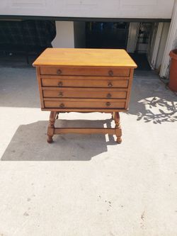 Mid Century Convertible TV Tray End Table