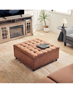 Brand new square ottoman coffee table with storage