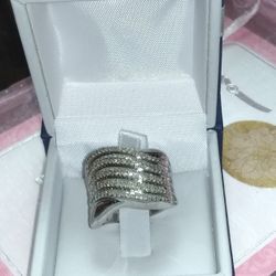 Natural Diamond Ring In SS