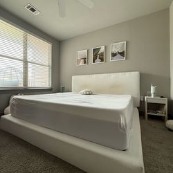 soft frame white king size bed frame and box spring