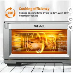 WHALL Air Fryer Toaster Oven - 30QT Convection Oven, 12-in-1 Stainless Steel Oven, Touchscreen, 4 Accessories, Silver