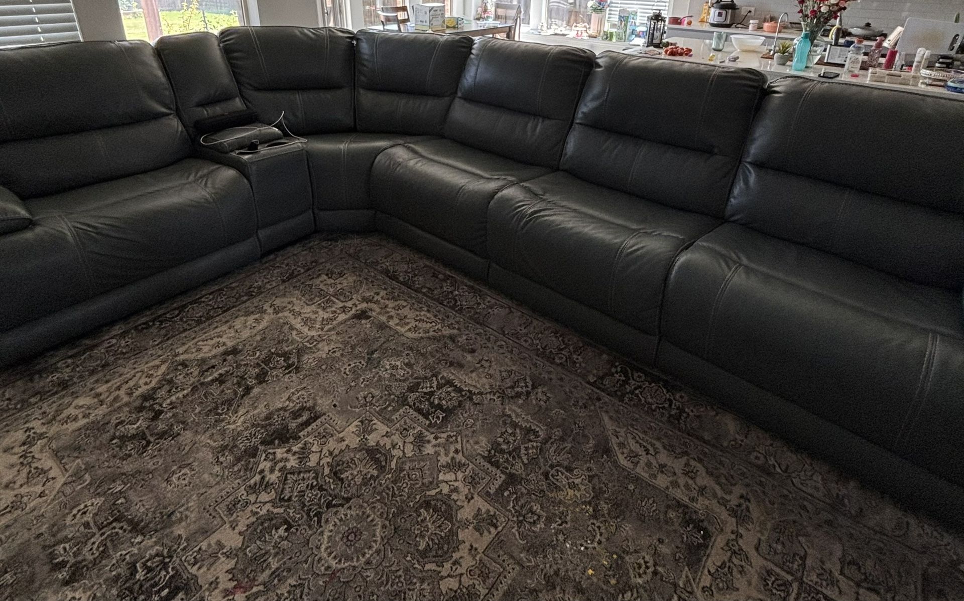 Leather sectional sofa