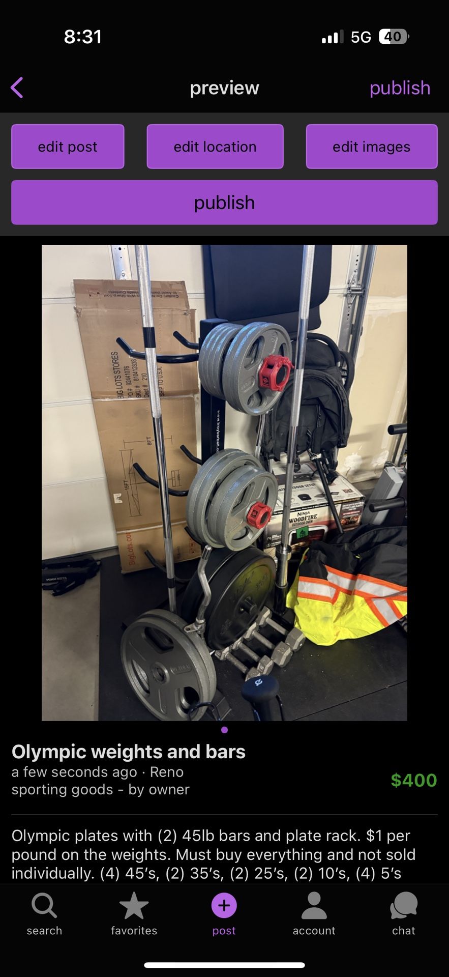 Weights, Bars And Rack