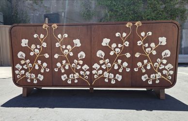 Anthropologie Toulouse Rectangular 70" Pearl Inlay Wood Sideboard - EXCELLENT!