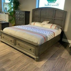 Lavonia Gray Storage Platform Bedroom Set / Queen and King Bed Frame 2509