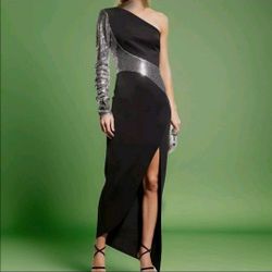 $248 Sho Women's Black Sequin Asymmetrical One-Shoulder Bodycon Dress Size S$248 Sho Women's Black Sequin Asymmetrical One-Shoulder Bodycon Dress Size