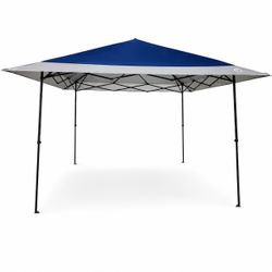 Camping 13 ft. x 13 ft. Blue Top Black Frame Extended Eaves 1-Up Technology
