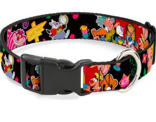 Alice's Encounters in Wonderland Buckle-Down Plastic Clip Collar  - 1.5" Wide - Fits 18-32" Neck - Large
