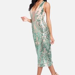  Bebe Jade Sequin Dress Brand New