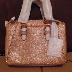 Michael Kors Giftables Rose Gold glitter Ciara Xs Mini Crossbody body Bag