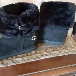 Black Fur Boots Size 9.5